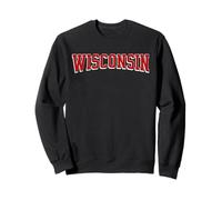 Classic Wisconsin Print Retro Varsity Vintage Wisconsin Felpa