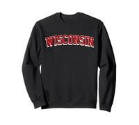 Classic Wisconsin Print Retro Varsity Vintage Wisconsin Felpa