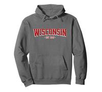 Classic Wisconsin Print Retro Varsity Vintage Wisconsin Felpa con Cappuccio