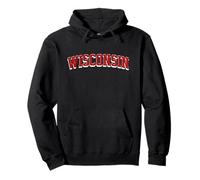 Classic Wisconsin Print Retro Varsity Vintage Wisconsin Felpa con Cappuccio