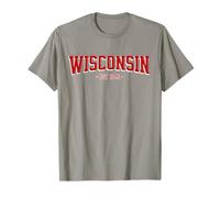Classic Wisconsin Print Retro Varsity Vintage Wisconsin Maglietta