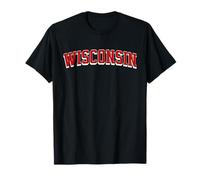 Classic Wisconsin Print Retro Varsity Vintage Wisconsin Maglietta