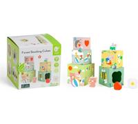 Classic World Blocchi impilabili con animali della foresta, 10 pezzi.