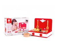 Cucina Classica World in Legno 2 in 1 con Grill e Fornello per Bambini, 22 Pezzi