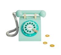 Classic World Kids Vintage Wooden Toy Play Telephone Interactive Retro Wooden
