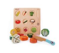 Classic World - Wooden Play Food - Cutting Vegetable Puzzle Toy- 20 pieces Colou