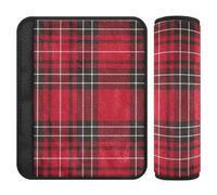 Classica a scacchi rosso nero 2 pz auto tracolla pad, stop cintura di sicurezza taglio nel collo, copertura cintura di sicurezza per aereo, auto berlina 25,4 x 19,6 cm forro para cinturon de seguridad