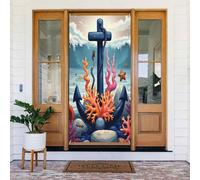 Classica ancora carbone stampa n. 3 coperture decorative per porte, decorazioni per interni ed esterni, primavera, estate, autunno, inverno, Halloween, Natale, decorazioni per la casa