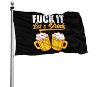 Classica Bandiera Doppia Cucitura Bandiere Da Giardino Fuck Beer It Let'S Drink 90X150Cm Bandiere Da Balcone Per Ristoranti Esterno Decorazione