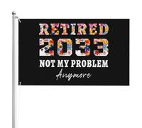 Classica Bandiera Pirata Retired 2033 Not My Problem Anymore Bandiere Da Balcone Durevole Striscioni Di Bunting Per Esterno Giardino Conferenza 90X150Cm