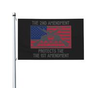 Classica Bandiera The Second Amendment Protects The First Amendment Bandiere Da Balcone Resistente Allo Scolorimento Bandierine Per Conferenza Parata Decorazione 90X150Cm