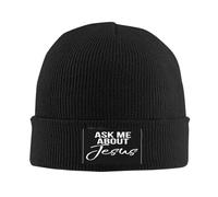 Classica Berretto Running Ask Me About Jesus Vintage Faith Christianty Berretto Beanie Leggero Teschio Cappello per Donna Chemio Adulto