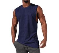 Classica Canotte da Uomo - Canottiera Cotone e Lino Leggera Gilet Muscolo Contenitiva Moda Casual Traspirante Tank Top Senza Maniche Canotta Uomo da Allenamento Running Sport Canotta Uomo