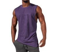 Classica Canotte da Uomo - Canottiera Cotone e Lino Leggera Gilet Muscolo Contenitiva Moda Casual Traspirante Tank Top Senza Maniche Canotta Uomo da Allenamento Running Sport Canotta Uomo