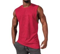 Classica Canotte da Uomo - Canottiera Cotone e Lino Leggera Gilet Muscolo Contenitiva Moda Casual Traspirante Tank Top Senza Maniche Canotta Uomo da Allenamento Running Sport Canotta Uomo