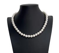 Classica Collana in Perle Bianche naturale Girocollo Elegante da Donna