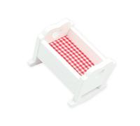 Classica culla in legno bianco con biancheria da letto per bambole rinate e stanza dei bambini in miniatura accessori per la disposizione degli accessori