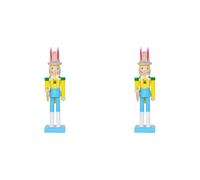 Classica decorazione in legno di coniglietto pasquale dipinta a mano, coniglietto pasquale Nutcracker, accessorio per la casa, idea regalo