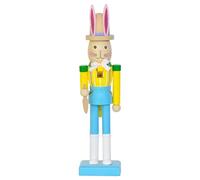 Classica decorazione in legno di coniglietto pasquale dipinta a mano, coniglietto pasquale Nutcracker, accessorio per la casa, idea regalo