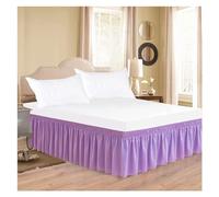 Classica gonna da letto in tinta unita spessa ben realizzata con tessuto resistente alle rughe e allo sbiadimento cintura elastica allargata(Violet,King 200x200x38cm)