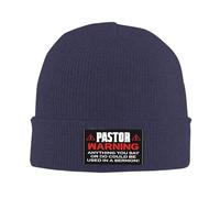 Classica Knit Hat,Pastor Warning Anything You Say,Cappello A Cuffia,Traspirante Cappello A Maglia per Uomo,All'Aperto,Adulto