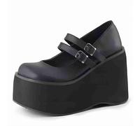 Classica Moda Femminile Lolita Carino Mary Janes Pompe Piattaforma Zeppe Tacchi Alti Delle Donne Pompe Dolce Gotico Punk, Nero opaco, 39.5 EU