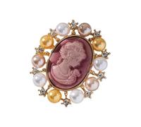 Classica Perle Ritratto Spilla Antico Ispirato Lega Risvolto Pin Per Evento Speciale Elegante Gioielli Da Sposa In Lega Cameo Pin Per Le Donne, Medio, come descritto