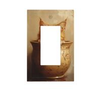 Classica piastra frontale per interruttore della luce in ceramica con gatto che sbircia una sola banda, decorazione per presa di corrente per casa, cucina, camera da letto, bagno