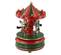 Classica scatola musicale carosello in legno con melodia girevole per decorazione e regalo, adatta per bambini e adulti (K0214)
