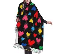Classica Sciarpa Donna Invernale Colorful Love Heart Doodle Sciarpe Inverno Moda Wrap Shawl 68X196cm