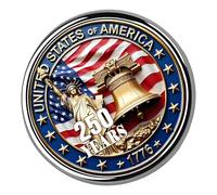 Classica spilla commemorativa per il 250° anniversario degli Stati Uniti, perfetta per giacche, cappotti e cappelli, gioielli patriottici americani, One Size, come descritto