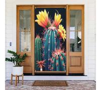 Classica stampa cactus verde acqua n. 53 coperture decorative per porta, decorazioni per interni/esterni, primavera, estate, autunno, inverno, Halloween, Natale, decorazioni per la casa