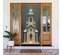 Classica stampa chiesa n. 20 coperture decorative per porte, striscione per interni ed esterni, primavera, estate, autunno, inverno, Halloween, Natale, decorazioni per la casa