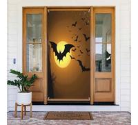 Classica stampa con pipistrello e luna n. 18, decorazione decorativa per interni ed esterni, primavera, estate, autunno, inverno, Halloween, Natale, decorazioni per la casa