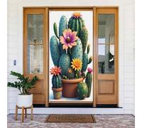 Classica stampa di cactus verde acqua n. 46 coperture decorative per porte, decorazioni per interni/esterni, primavera, estate, autunno, inverno, Halloween, Natale, decorazioni per la casa