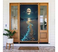 Classica stampa notturna sulla spiaggia n. 90 coperture decorative per porte, decorazioni per interni/esterni, primavera, estate, autunno, inverno, Halloween, Natale, decorazioni per la casa