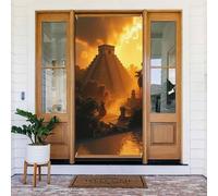 Classica stampa piramidale n. 4 coperture decorative per porte, striscione per interni ed esterni, primavera, estate, autunno, inverno, Halloween, Natale, decorazioni per la casa