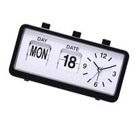 Classica sveglia meccanica retrò con calendario capovolto manuale data giorno ora display per soggiorno o ufficio ABS Shell Clock
