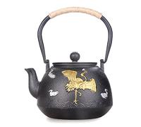 Classica Teiera, Teiera da 40 Once / 1,2 Litri con Infusore in Ghisa Artigianale Giapponese Non Patinata Acqua Bollita Pentola in Ferro Grezzo Amanti del tè(B)