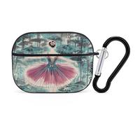 Classical Ballet Elegante Ballerina Auricolari Organizer Antiurto Protettiva Airpods Pro Cover con Moschettone Clip Anti Caduta Trasporto Custodia per Airpods Pro 2a Generazione Nero