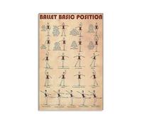 Classical Ballet Positions Poster - Basic Steps & Poses Educational Chart - Vintage Style Wall Art for Dance Studio, Classroom, Ballet Lover‘s Home(Unframed,16x24inch(40x60cm))