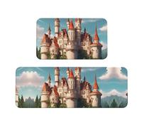 Classical Fairy Tale Castle03 - Tappeto da cucina con stampa, 2 pezzi, per pavimento, casa, ufficio, lavanderia
