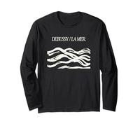 Classical Music Sea Waves Composer Pianist Aesthetic Print Maglia a Manica