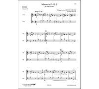 CLASSICAL SHEET MUSIC - Minuet in F - K. 2 - W. A. MOZART - Violin and Cello Duet