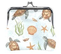Classical Turtles Sea Starfish - Portamonete da donna con chiusura a bacio e fibbia, per ragazze