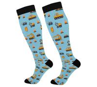Classici Calzini Construction Trucks Traffic Socks, Unisex Calzini da Lavoro, Camminata, Palestra, Sport, 50cm