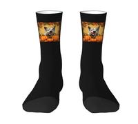 Classici Calzini Donna, Fall Blue Heeler Dogs Puppy Maple Leaves Autumn My Love Dog, Calze Trekking Antiscivolo Sportive Running Calzini per Correre Ciclismo 40cm