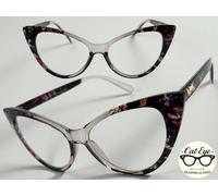 Classico 60's Rétro Occhio di Gatto Stile Lettura Occhiali da Floreale Telaio+