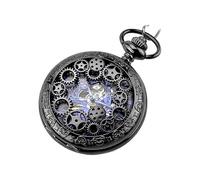 Classico antico orologio da tasca meccanico a carica manuale con scheletro in metallo cavo Half Hunter