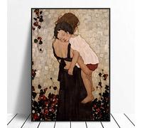 Classico Artista Gustav Klimt Una Madre Che Tiene Bambino Pittura A Olio su Tela Poster e Stampe Immagine di Arte Della Parete per La Decorazione Domestica 50x75 cm Senza Cornice